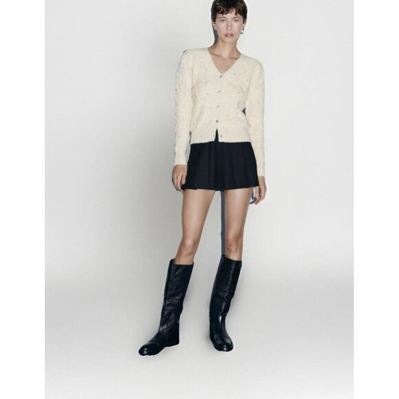 Zara Cream Sweater Cardigan - Picture 1 of 10